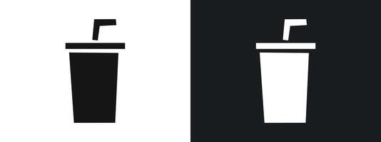 drink icon linear graphics set in black vector