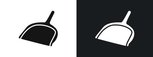 Dustpan icon linear graphics set in black vector