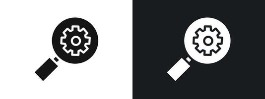 due diligence icon linear graphics set in black vector