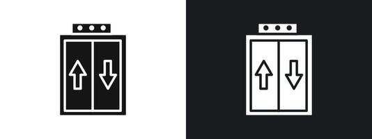 Elevator lift icon linear graphics set in black vector