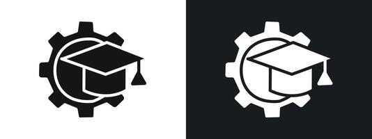 Engineering Education Map linear graphics set in black vector