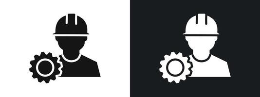 engineering service icon linear graphics set in black vector