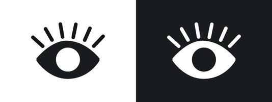 Eye Icon linear graphics set in black vector