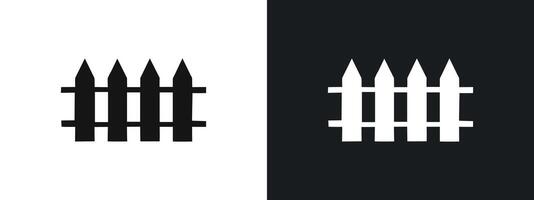 fence icon linear graphics set in black vector