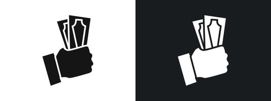 Fast loan icon linear graphics set in black vector