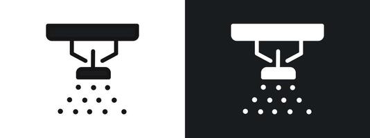 fire sprinkler icon linear graphics set in black vector