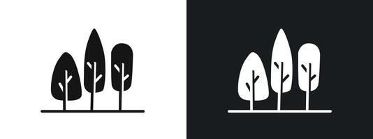 Forest Icon linear graphics set in black vector