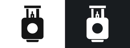 Gas cylinder icon linear graphics set in black vector