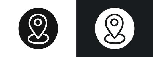 Geo Targeting icon linear graphics set in black vector
