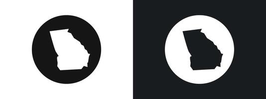 Georgia icon linear graphics set in black vector