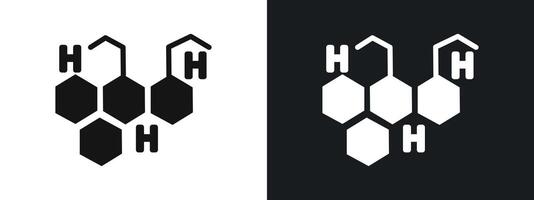 Harmones icon linear graphics set in black vector