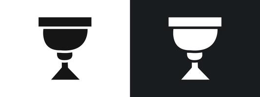 Holy chalice icon linear graphics set in black vector