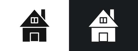 Home icon linear graphics set in black vector