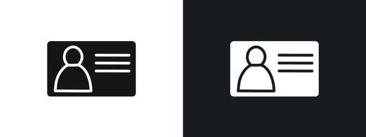 identity card icon linear graphics set in black vector