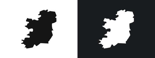 Ireland map icon linear graphics set in black vector