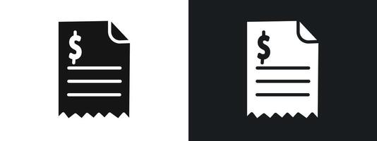 Invoice icon linear graphics set in black vector