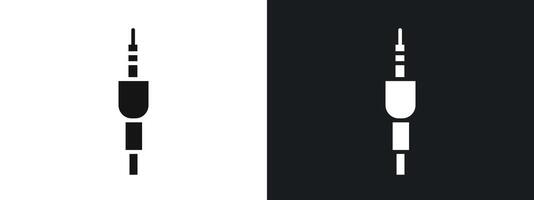 Jack cable icon linear graphics set in black vector