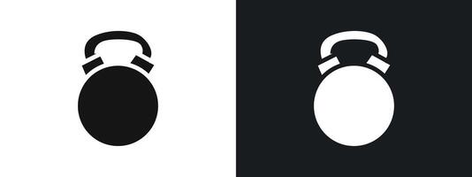 kettlebell icon linear graphics set in black vector