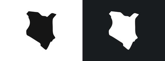 Kenya map icon linear graphics set in black vector