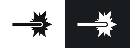 Lase Icon linear graphics set in black vector