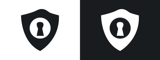 key hole icon linear graphics set in black vector