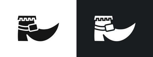 Leprechaun boot icon linear graphics set in black vector
