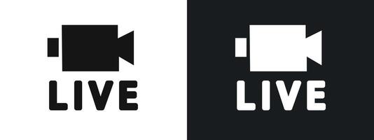 Live icon linear graphics set in black vector