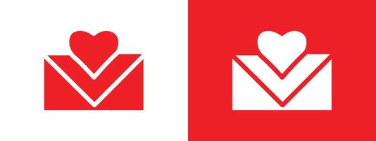 Love letter icon linear graphics set in black vector