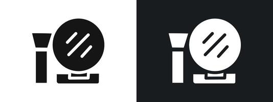Makeup Icon linear graphics set in black vector