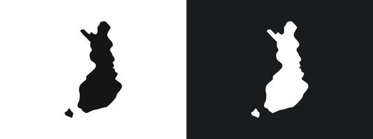 map of Finland icon linear graphics set in black vector