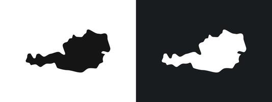 map of Austria icon linear graphics set in black vector