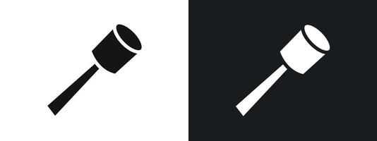 Marshmallow stick icon linear graphics set in black vector
