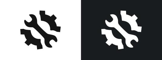 mechanic settings icon linear graphics set in black vector