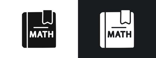 Maths book icon linear graphics set in black vector