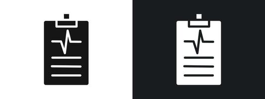 medical clipboard form icon linear graphics set in black vector