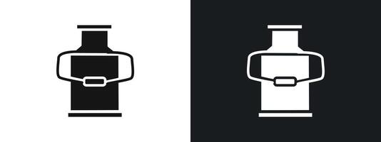 Milk can container icon linear graphics set in black vector