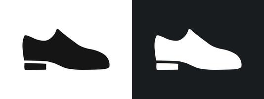 Men Shoes Icon linear graphics set in black vector
