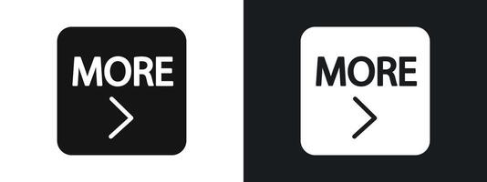More Button Icon linear graphics set in black vector