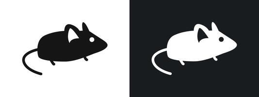 Mouse Animal icon linear graphics set in black vector