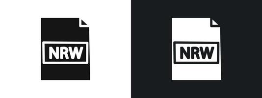NRW File Document Icon linear graphics set in black vector