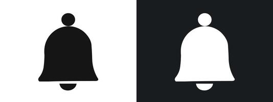 Notification icon linear graphics set in black vector
