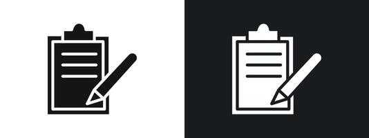 paperwork icon linear graphics set in black vector