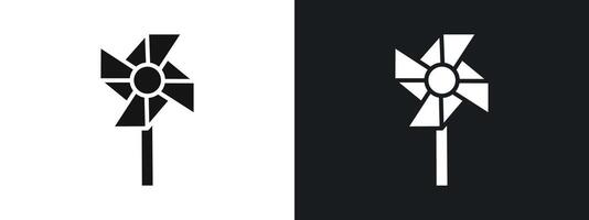 paper Windmill icon linear graphics set in black vector