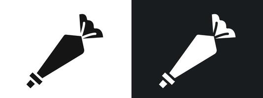 Pastry Bag Icon linear graphics set in black vector