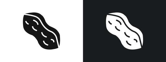 Peanut icon linear graphics set in black vector