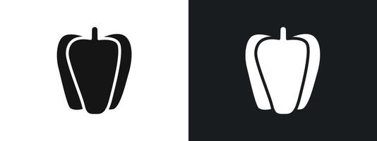 Paprika icon linear graphics set in black vector