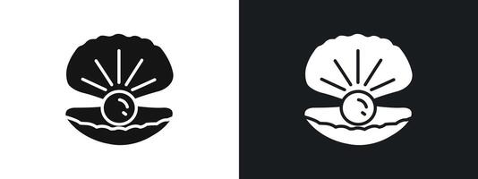 Pearl icon linear graphics set in black vector