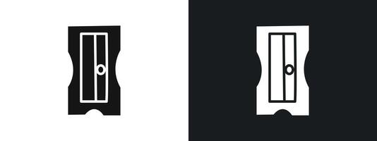 Pencil sharpener icon linear graphics set in black vector