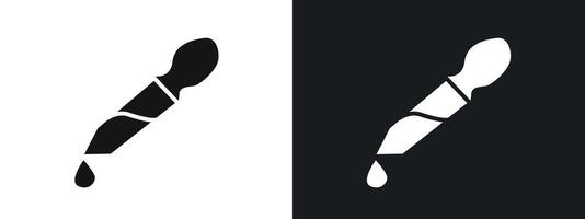 pipette icon linear graphics set in black vector