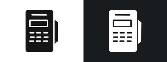 pos terminal icon linear graphics set in black vector